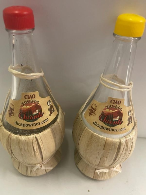 Imported Chianti Wicker Bottle Salt and pepper shakers