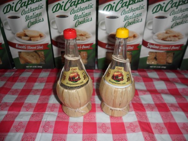 Imported Chianti Wicker Bottle Salt and pepper shakers